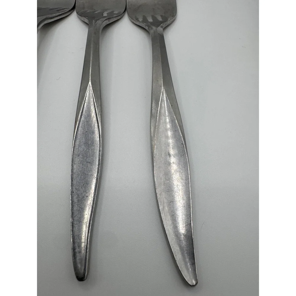 Nasco Montego Stainless Salad Forks Set of 7 Japan MCM Flatware 6.25 inch
